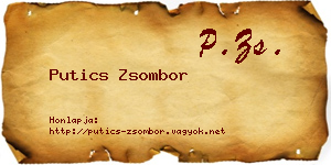 Putics Zsombor névjegykártya