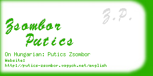 zsombor putics business card